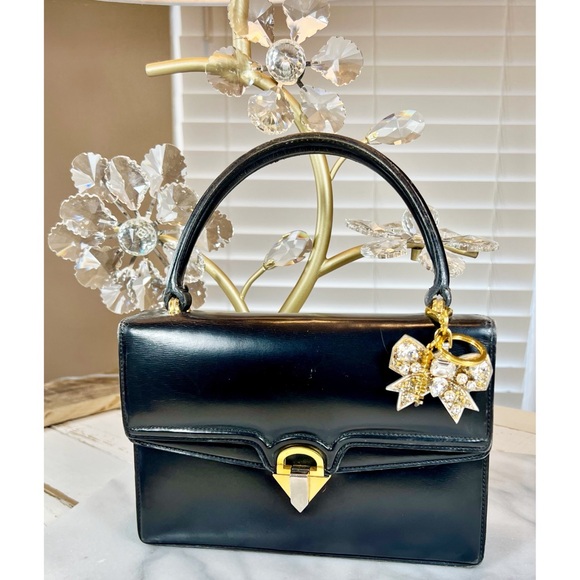 Miu Miu Crystal Bow Logo Bag Charm/Keychain - Picture 4 of 7